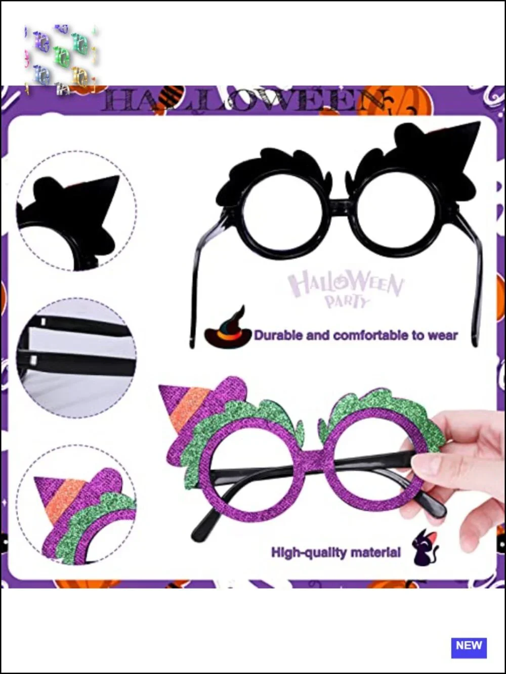 12 Pc Halloween Eyeglasses Mix Lot Funny PET Glasses Party Favors Cosplay Props